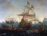Hendrik Cornelisz. Vroom Dutch ships ramming Spanish galleys off the English coast, 3 October 1602 painting